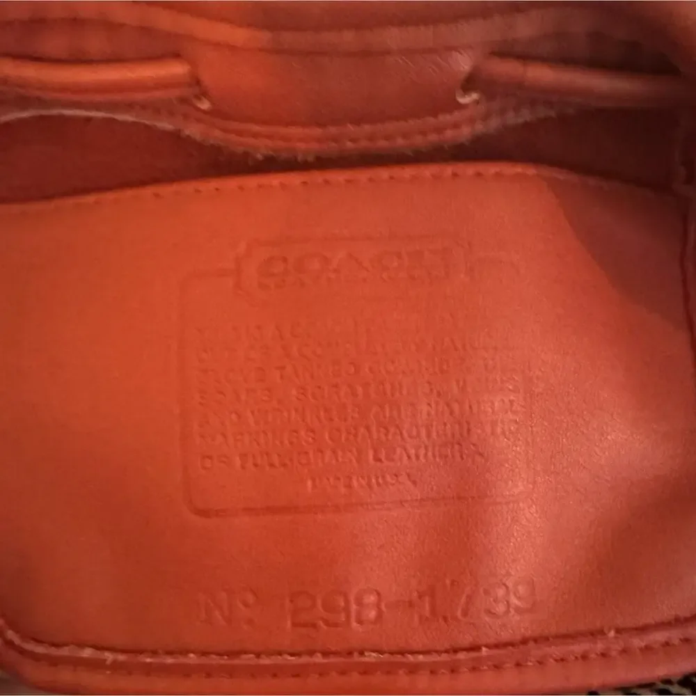 Coach Red Vintage Rare Style 4020 Drawstring Bucket Sac Red Leather